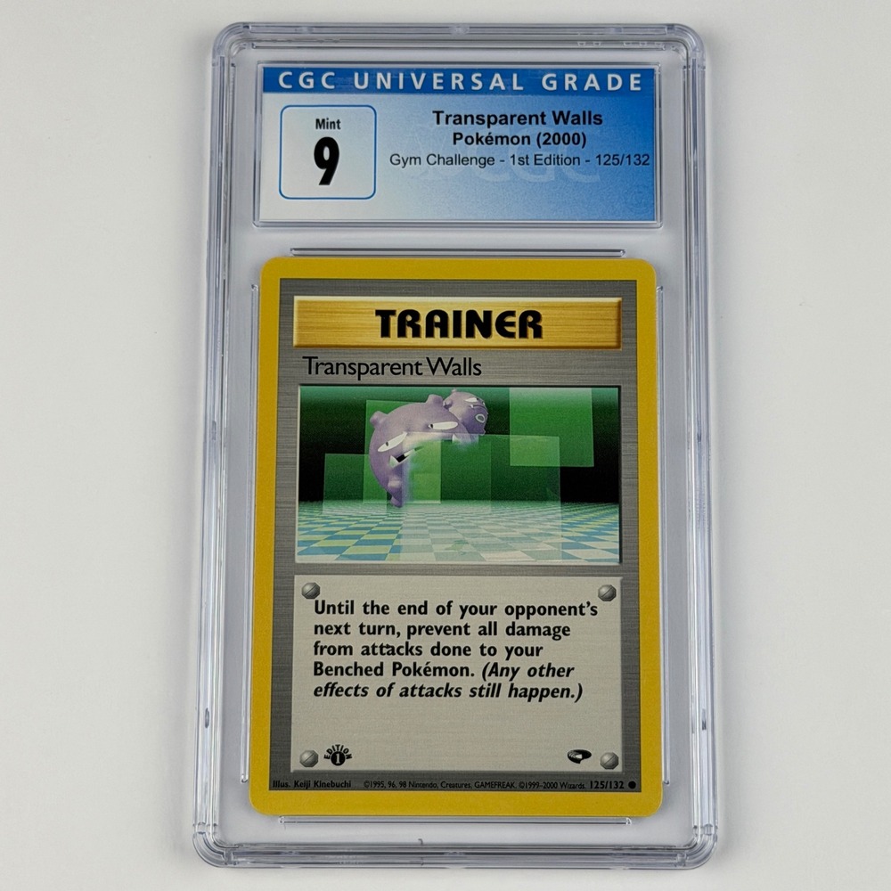Pokemon Transparent Walls 125/132 1st Ed CGC 9 Blue Label TCG Gym Challenge 2000